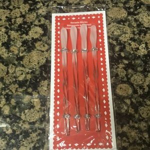 Crate & Barrel glass swizzle sticks
